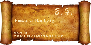 Bumbera Hartvig névjegykártya